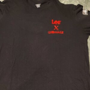 Lee Black Tee with Red Accents